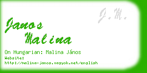 janos malina business card